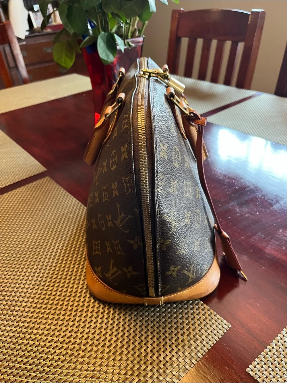 Louis Vuitton Alma PM Monogram Canvas Top Handle Bag Satchel Vintage